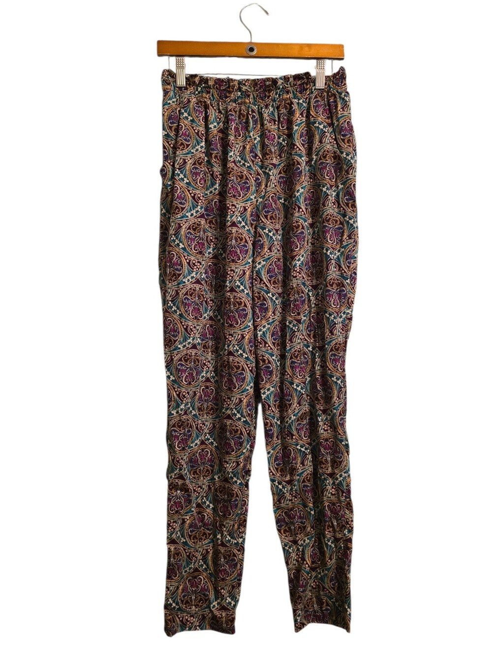 Vintage | Patterned Elastic Waist Pants